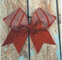 Custom cheer bow ribbon strip Rhinestone Transfer Designs iron on glitter vinyl for girls accessories