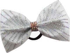 Bling cheer bow strip with glitter vinyl Rhinestone Transfer iron on ribbon