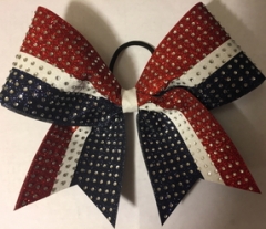cheer bow strip iron on ribbon design hot fix Rhinestone heat Transfer for girls