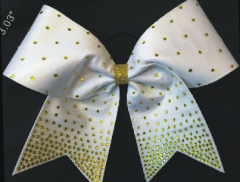 Wholesale Cheer Bow Ribbon rhinestone appliques iron on transfers for accessories