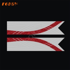 Hot fix cheer bow ribbon strip motif rhinestone heat transfer design iron on grosgrain