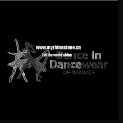 Dance In Dancewear of Oakdale Motif Hot Fix Rhinestone Heat Transfer Custom Design