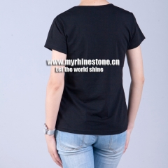 Black Cotton Round Neck T-shirts