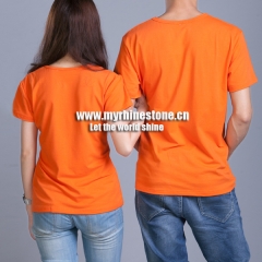 Orange Cotton Round Neck T-shirts