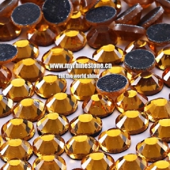 Dark Amber Round Shape Flat-back Korean Loosing Rhinestones
