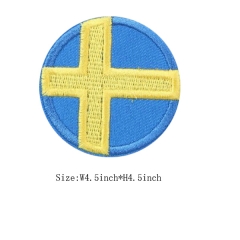 Custom Iron on Sweden Flag Embroidery Patch Design For Clothes