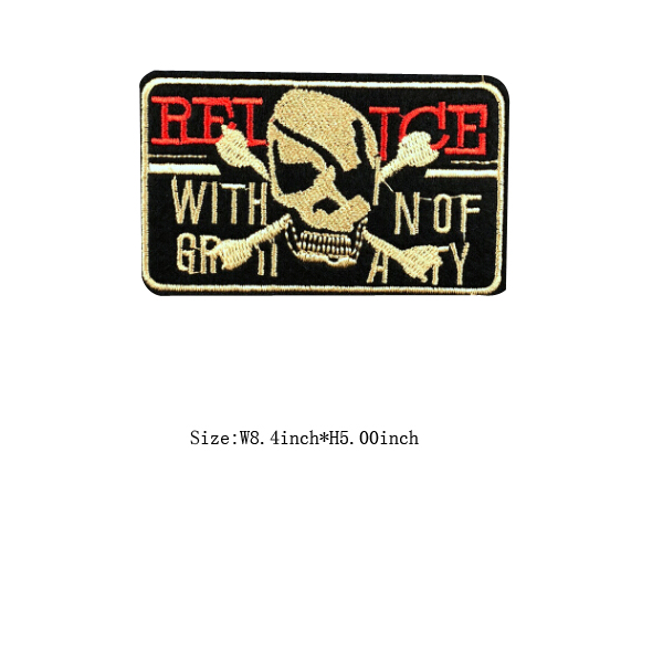 Custom Heat Seal Embroidered Patches Skull For Jacket,Embroidery patch