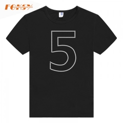 Number 5 Iron On Rhinestone Transfer for Sports Team Numbers applique DIY T-shirt