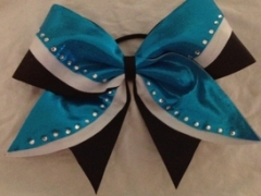 cheer bow ribbon strip rhinestone iron on transfer