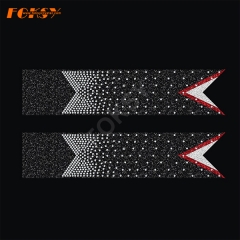 Beautiful Rhinestone Heat Transfer Cheer Bow Motif Iron on Glitter Grosgrain For Girls