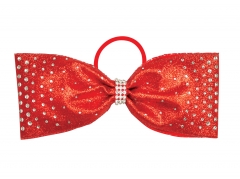 Bling cheer bow iron on grosgrain crystal rhinestone Transfer for accessories