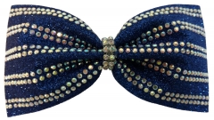 Fashion cheer bow design Rhinestone Transfer iron on grosgrain with glitter for accessories