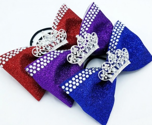 Custom cheer bow rhinestone and vinyl glitter transfer for girls