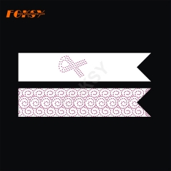 Bling Cheer Bow Strips Rhinestone Heat Transfers