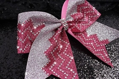 New Design Cheer Bow Ribbon Strip Iron on Glitter Grosgrain Hotfix Rhinestone Transfers