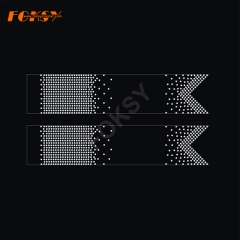 cheer bow motif iron on rhinestone heat transfer for accessories