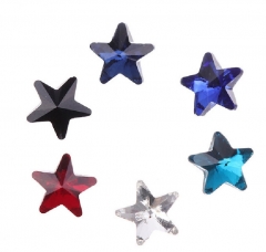 Loose Multicolored Flatback Sew On Crystal Pentacle Shape Rhinestones For Clothes