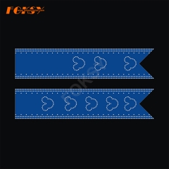 Hotfix Rhinestone Heat Transfer Strip Motif for Cheer Bow Design Iron on Grosgrain with Glitter Vinyl