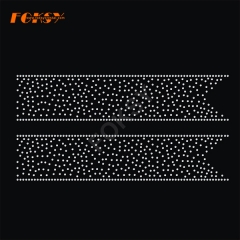 hot fix Custom cheer bow ribbon strip rhinestone transfer motif iron on glitter vinyl grosgrain