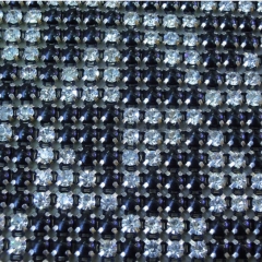 Wholesale Hot Fix Crystal and Purple Velvet Rhinestone Mesh for Garment