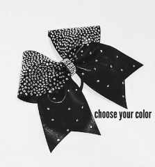2018 New Design Cheer Bow Strips hotfix Rhinestone Heat Transfers motif iron on glitter grosgrain
