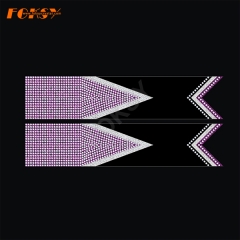cheer bow ribbon strip hotfix rhinestones heat transfer Iron on grosgrain with glitter vinyl for girls