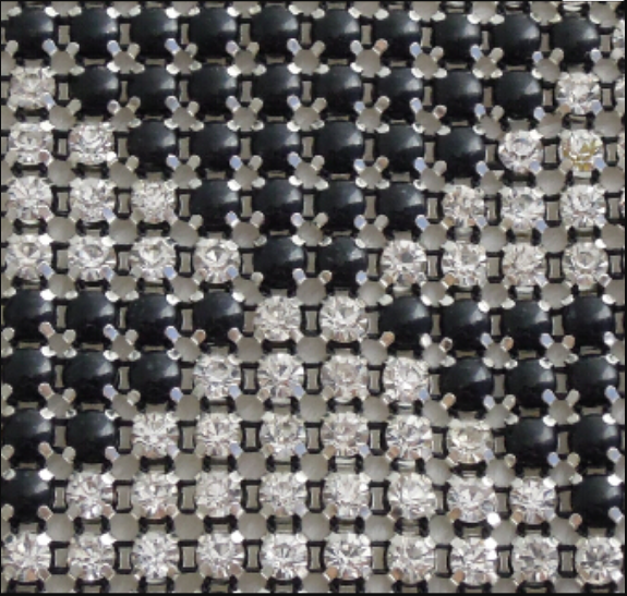 Hot Fix Crystal AB Rhinestones mesh with Black Oval Pearls for garment