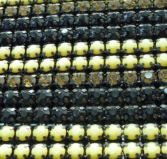 Hot Fix Strass 24 Rows Adhesive Rhinestones mesh Iron on Clothing