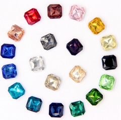 Loose Multicolored and Multifaceted Square Flatback Sew On Crystal for Garment