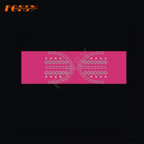 Custom Cheer Bow Strip Design Iron on Ribbon Rhinestone Heat Transfer With Glitter Vinyl