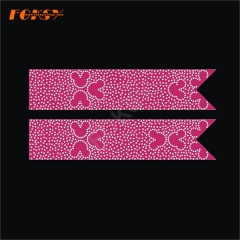 Custom Rhinestone Crystal Motif Cheer Bows Strips Appliques Transfers Iron on Glitter Grosgrain
