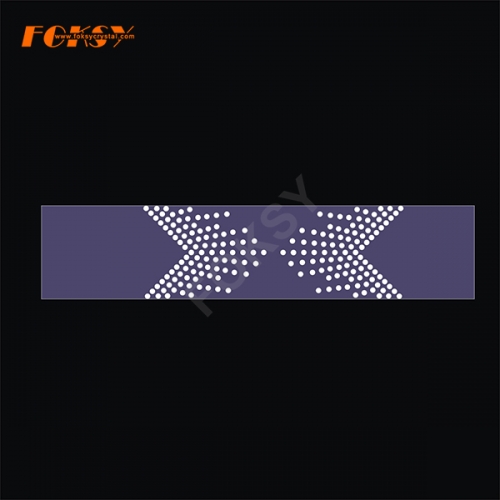 bling cheer bow strip glitter rhinestone heat transfer iron on ribbon
