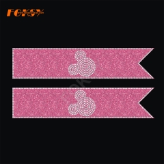Bling Pink Strips for Cheer Bow Rhinestone Iron On Transfers Wholesale