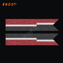 cheer bow strip iron on ribbon design hot fix Rhinestone heat Transfer for girls