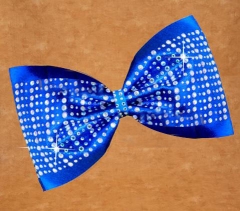 Wholesale Cheer Bow Motif Hotfix Rhinestone Transfer designs Iron on grosgrain