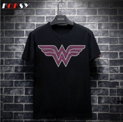 Pink Wonder Woman Logo Rhinestone Iron on Transfer