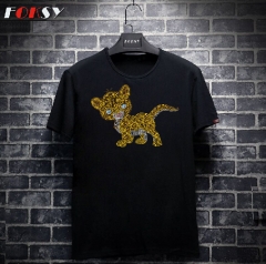 Small Tiger Iron on Rhinestone Transfer