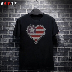 American Heart with Spark Rhinestone Iron on