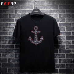 Leopard Anchor Hotfix Rhinestone Design Transfer