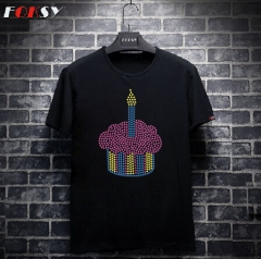 Cup Cake Rhinestone Hotfix Transfer for Birthday Kid