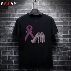 Breast Cancer Awareness High Heel Rhinestone Transfers