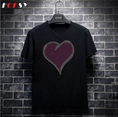 Heart Shape Iron on Rhinestone Motif Template