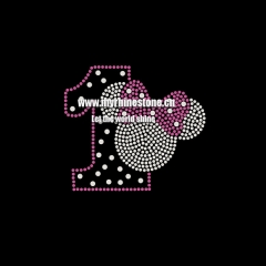 Number 1 Minnie Head Rhinestone Transfer
