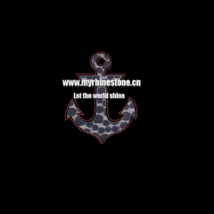 Leopard Anchor Hotfix Rhinestone Design Transfer
