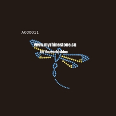 Dragonfly Iron on Rhinestone Motif