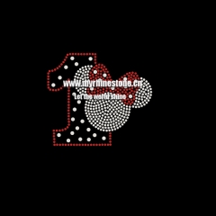Number 2 Minnie Head Rhinestone Transfers