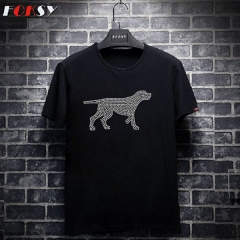 Crystal Dog Iron on Rhinestone Motif Design