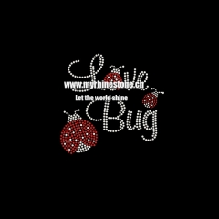 Love Bug Insect Iron on Rhinestone Transfer