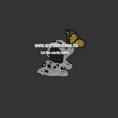 Dog Butterfly Hot Fix Rhinestone Motif