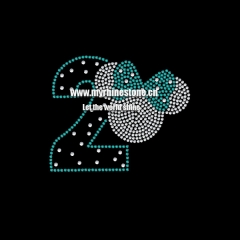 Number 2 Minnie Head Rhinestone Transfer for Kids